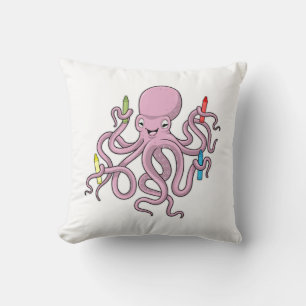 Octopus met Crayon Kussen
