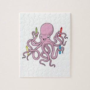 Octopus met Crayon Legpuzzel