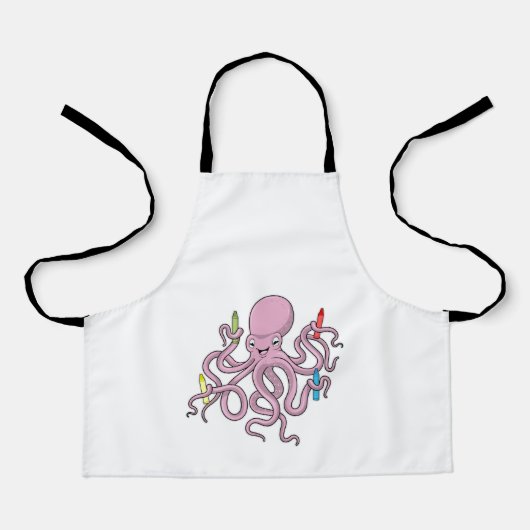 Octopus met Crayon Schort (Voorkant)