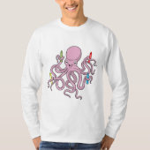 Octopus met Crayon T-shirt (Voorkant)