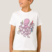 Octopus met Crayon T-shirt (Voorkant)