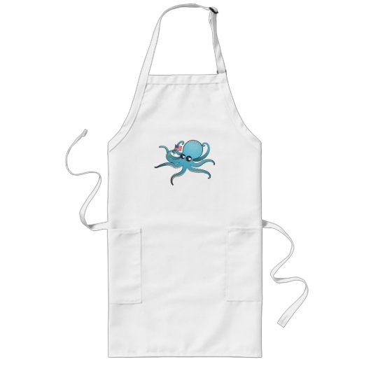 Octopus met de Amerikaanse vlag Lang Schort (Voorkant)