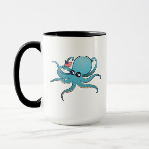 Octopus met de Amerikaanse vlag Mok