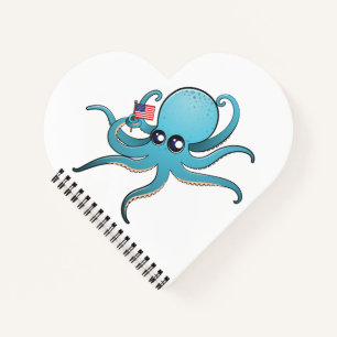 Octopus met de Amerikaanse vlag Notitieboek
