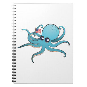 Octopus met de Amerikaanse vlag Notitieboek
