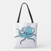 Octopus met de Amerikaanse vlag Tote Bag (Achterkant)