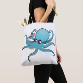 Octopus met de Amerikaanse vlag Tote Bag (Dichtbij)