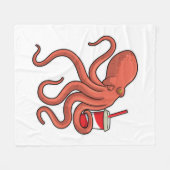 Octopus met Drink Fleece Deken (Voorkant (Horizontaal))