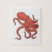 Octopus met Drink Legpuzzel (Verticaal)