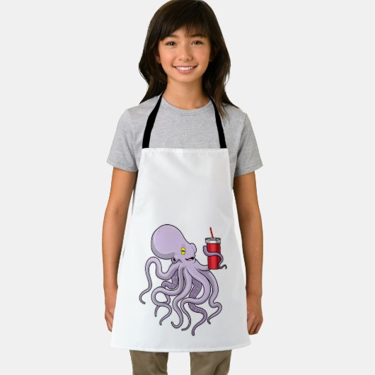 Octopus met Drink mok Schort (Insitu)