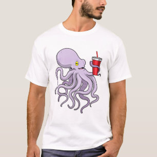 Octopus met Drink mok T-shirt
