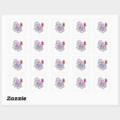 Octopus met Drink mok Vierkante Sticker (Vel)