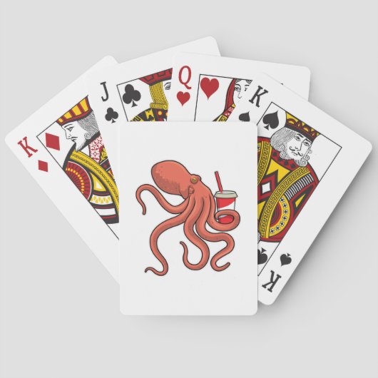 Octopus met Drink Pokerkaarten (Achterkant)