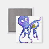 Octopus met een augurkpot magneet (Voorkant / Achterkant)