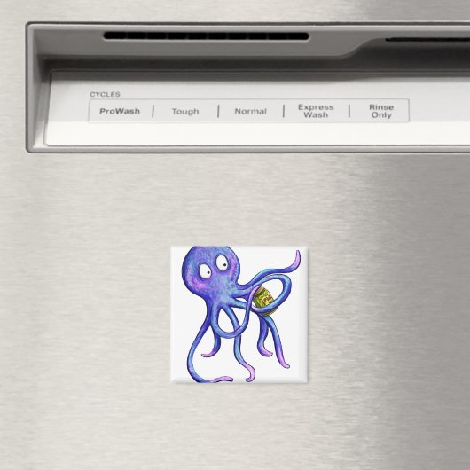 Octopus met een augurkpot magneet (Insitu (Vaatwasser))