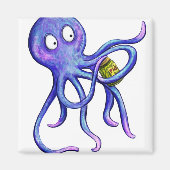 Octopus met een augurkpot magneet (Voorkant)