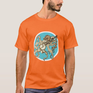 Octopus met een Banjo T-shirt