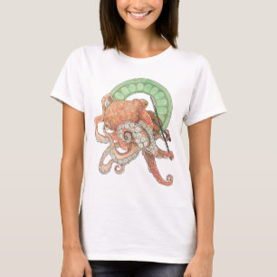 Octopus met een onbuigzame huid t-shirt