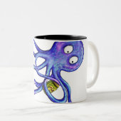 Octopus met een pekelaar tweekleurige koffiemok (Voorkant rechts)