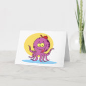 Octopus met een rode bal Pet Wenskaarten Kaart (Voorkant)