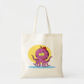 Octopus met een rode bal Petten Canvas tas (Voorkant)