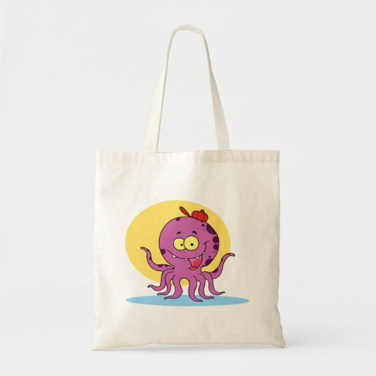 Octopus met een rode bal Petten Canvas tas (Voorkant)