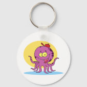 Octopus met een rode bal Petten Sleutelhanger (Achterkant)