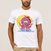 Octopus met een rood bal Pet Mannen T-shirt (Voorkant)