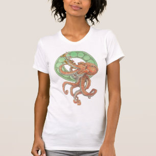 Octopus met een Trumpet T-shirt