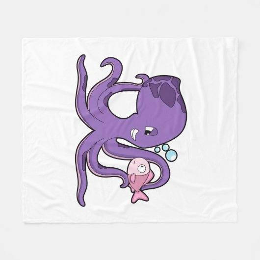 Octopus met Fish.PNG Fleece Deken (Voorkant (Horizontaal))