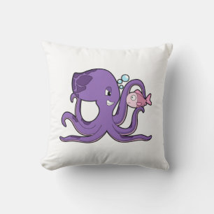 Octopus met Fish.PNG Kussen
