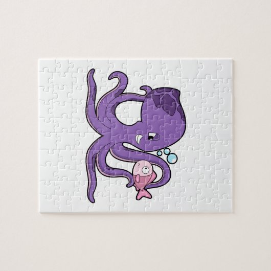 Octopus met Fish.PNG Legpuzzel (Horizontaal)