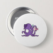 Octopus met Fish.PNG Ronde Button 7,6 Cm (Voorkant /achterkant)