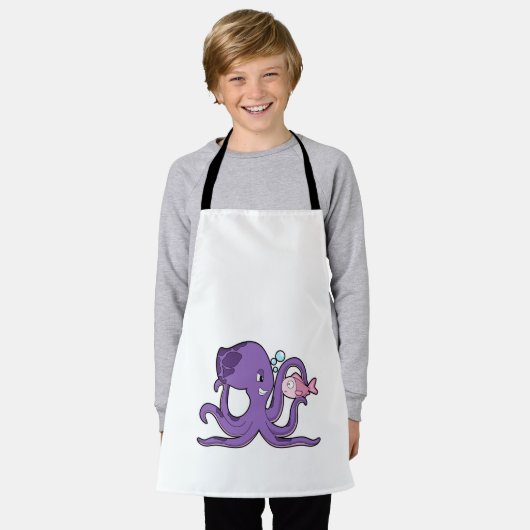 Octopus met Fish.PNG Schort (Gedragen)