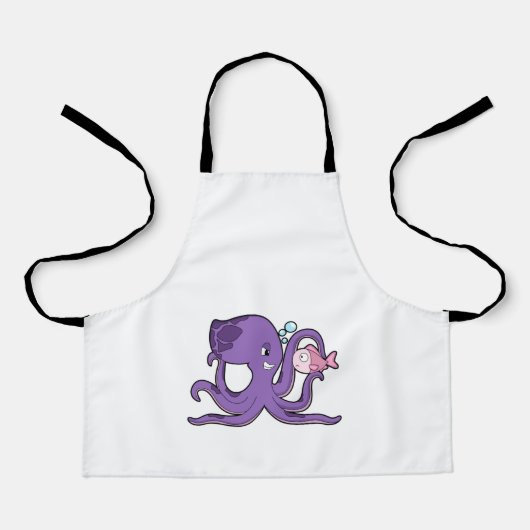 Octopus met Fish.PNG Schort (Voorkant)