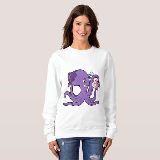 Octopus met Fish.PNG Trui (Voorkant volledig)