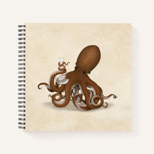 Octopus met Flask Steampunk Chemie Wetenschap Notitieboek (Voorkant)