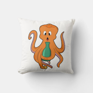 Octopus met fles.PNG Kussen