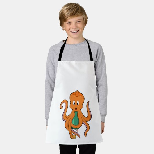 Octopus met fles.PNG Schort (Gedragen)