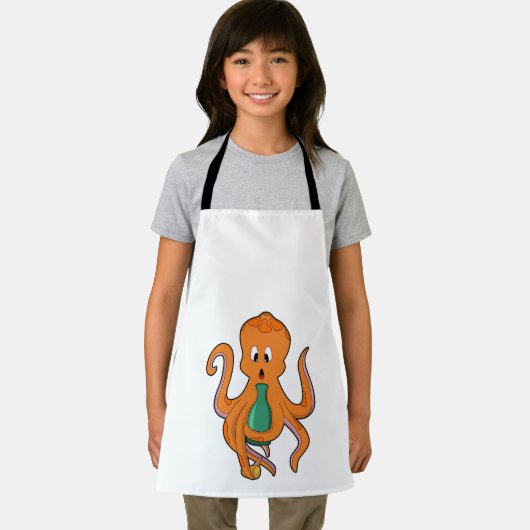 Octopus met fles.PNG Schort (Insitu)