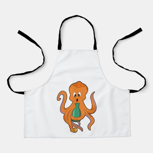 Octopus met fles.PNG Schort (Voorkant)