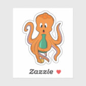 Octopus met fles.PNG Sticker (Vel)