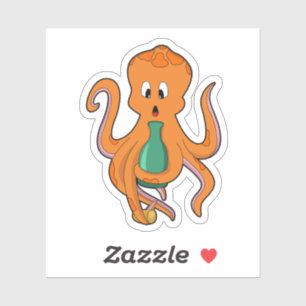 Octopus met fles.PNG Sticker