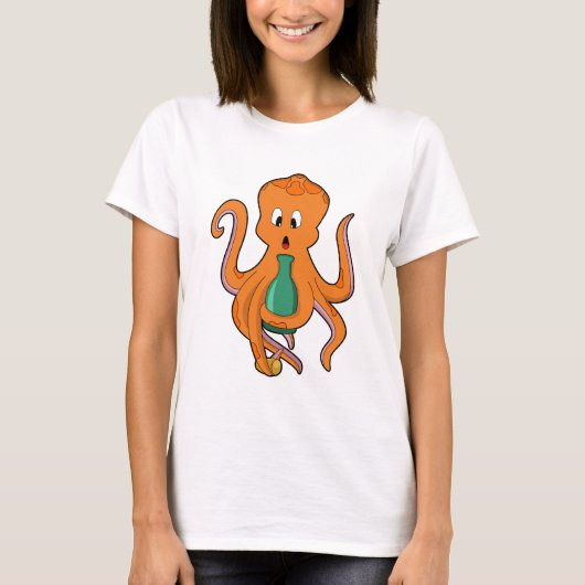 Octopus met fles.PNG T-shirt (Voorkant)