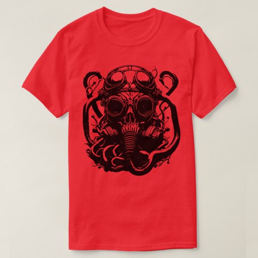 Octopus met gasmasker t-shirt (Design voorkant)