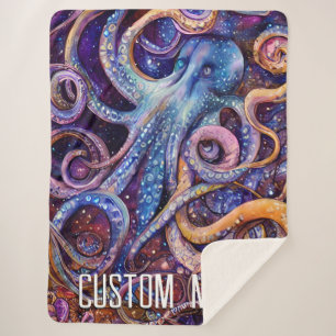 Octopus met gepersonaliseerde naam Aquatic Life Sherpa Deken