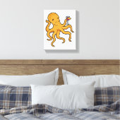 octopus met glas van ijs canvas afdruk (Insitu (Slaapkamer))