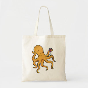 octopus met glas van ijs tote bag
