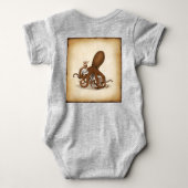 octopus met glazen flesje neo-Victoriaans wetensch Romper (Achterkant)