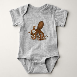 octopus met glazen flesje neo-Victoriaans wetensch Romper